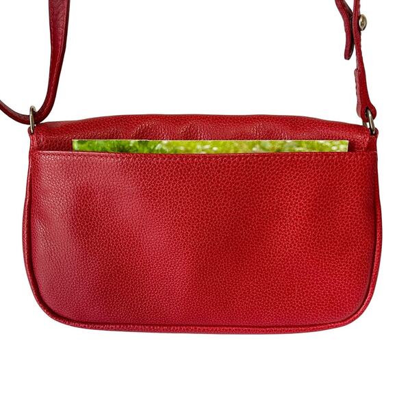 Longchamp Le Foulonné Vintage Red Leather Convertible Crossbody Bag Y2K - Picture 11 of 11